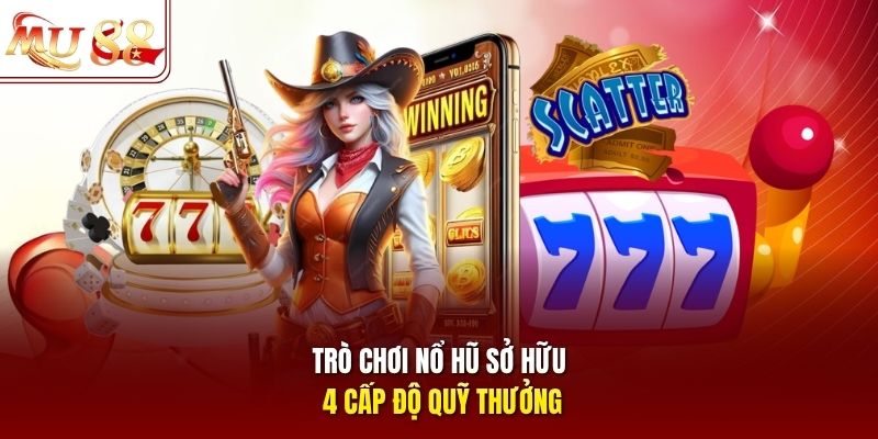 Game nổ hũ Mu88 với 4 cấp độ quỹ thưởng Jackpot